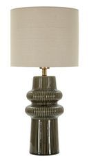 Lampe de table design gris-vert aux lignes sinueuses HARMONY