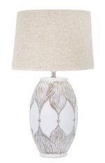 Lampe de table design ovale en polyrésine motifs feuilles ATENE