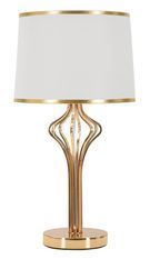 Lampe de table dorée géométrique blanche SLIMMY