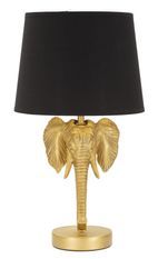 Lampe de table éléphant noir doré MAJESTE