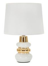 Lampe de table Liara céramique blanc doré design élégant
