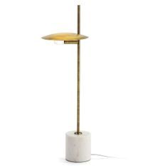 Lampe de table métal doré et pied marbre blanc Ticipa