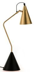 Lampe de table métal doré et socle noir Sarita H 60