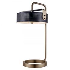 Lampe de table métal noir et doré vieilli Mohica