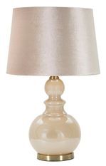 Lampe de table Perly Tour verre crème velours design chaleureux