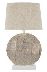 Lampe de table résine géométrique beige ECLIPS