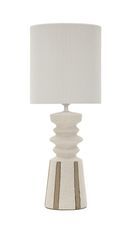 Lampe de table sculpturale design blanc satiné lignes élancées LISA