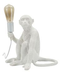 Lampe de table singe assis blanc 33x33x32 cm