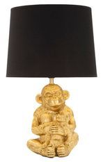 Lampe de table singe doré design noir MONKEY