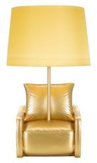 Lampe de table style Mid-Century jaune ocre en résine Rétro