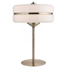 Lampe de table verre blanc et métal doré Sarod