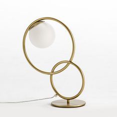 Lampe de table verre et métal doré Samra H 48 cm