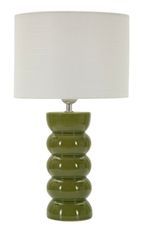 Lampe de table verte céramique émaillée design sculptural TORR