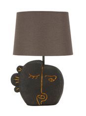 Lampe de table visage tribal doré ELA