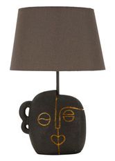 Lampe de table visage tribal doré OLA