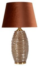 Lampe design en verre texturé et abat-jour brun élégant Prisca