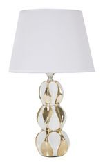 Lampe design sphères en céramique blanche et dorée Glam Balls