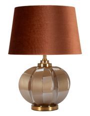 Lampe design verre et abat-jour brun élégant de table PRAGUE