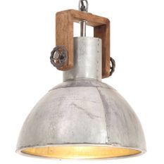 Lampe suspendue industrielle 25 W Argenté Rond 30 cm E27