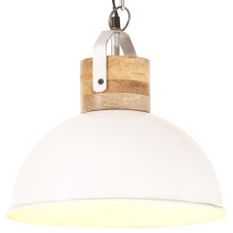 Lampe suspendue industrielle Blanc Rond 32 cm E27 Manguier