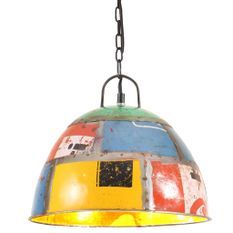 Lampe suspendue industrielle vintage 25W Multicolore Rond 31 cm