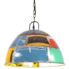 Lampe suspendue industrielle vintage 25W Multicolore Rond 41 cm