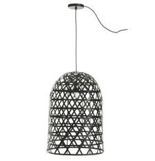 Lampe suspension bambou noir Bialli