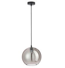 Lampe suspension boule verre argenté Liath H 210 cm