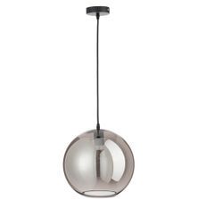 Lampe suspension boule verre argenté Liath H 270 cm