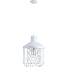 Lampe suspension métal blanc Egia