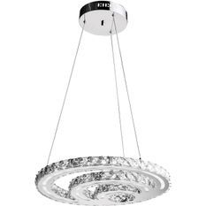 Lampe suspension serpentine LED métal argenté Atelum