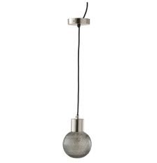 Lampe suspension verre et métal argenté Liath H 175