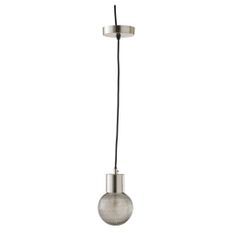 Lampe suspension verre et métal argenté Liath H 19