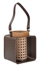 Lanterne en fer et rotin cm 16x13x20