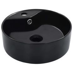 Lavabo avec trop-plein 36x13 cm Céramique Noir