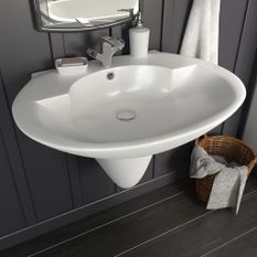 Lavabo mural Céramique Blanc 690 x 520 x 210 mm