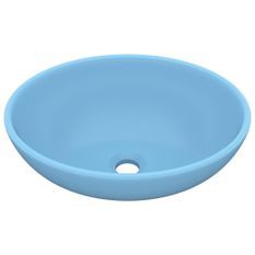 Lavabo ovale de luxe Bleu clair mat 40x33 cm Céramique