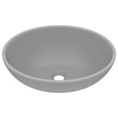 Lavabo ovale de luxe Gris clair mat 40x33 cm Céramique