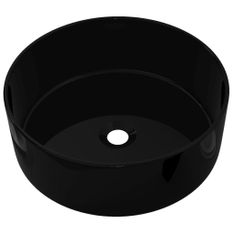 Lavabo rond Céramique Noir 40 x 15 cm 2
