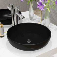 Lavabo rond Céramique Noir 42 x 12 cm