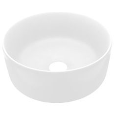 Lavabo rond de luxe Blanc mat 40x15 cm Céramique