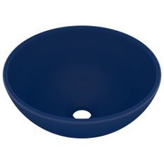 Lavabo rond de luxe de salle Bleu foncé mat 32,5x14cm Céramique