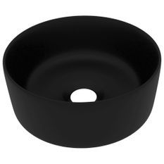 Lavabo rond de luxe Noir mat 40x15 cm Céramique