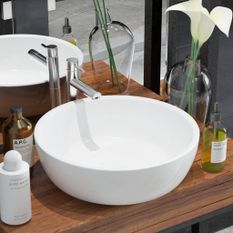 Lavabo ronde Céramique Blanc 42 x 12 cm