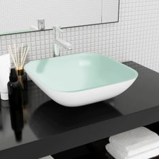 Lavabo Verre 42x42x14 cm Blanc