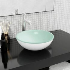 Lavabo Verre trempé 35x12 cm Blanc