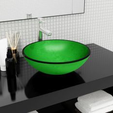 Lavabo Verre trempé 42x14 cm vert