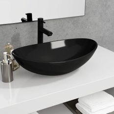 Lavabo Verre trempé 54,5x35x15,5 cm Noir