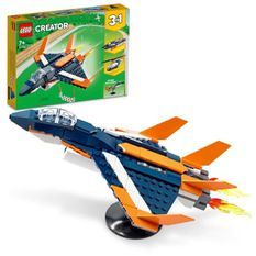 LEGO 31126 Creator 3 en 1 L'Avion Supersonique, Se Transforme en Hélicoptere et en Bateau, Pour Enfants de 7 Ans et Plus