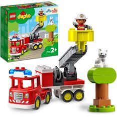 LEGO DUPLO Town 10969 Le Camion de Pompiers, Jouet Enfants 2 Ans, avec Lumieres et Sirene